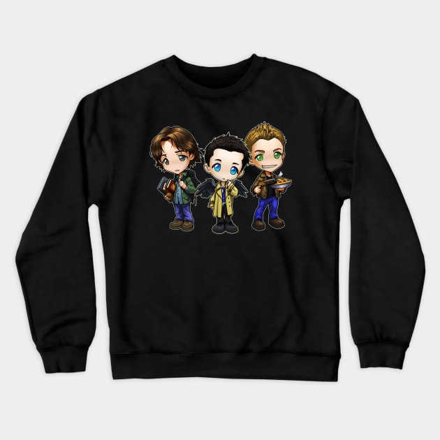 Chibi Team Free Will Crewneck Sweatshirt by theghostfire